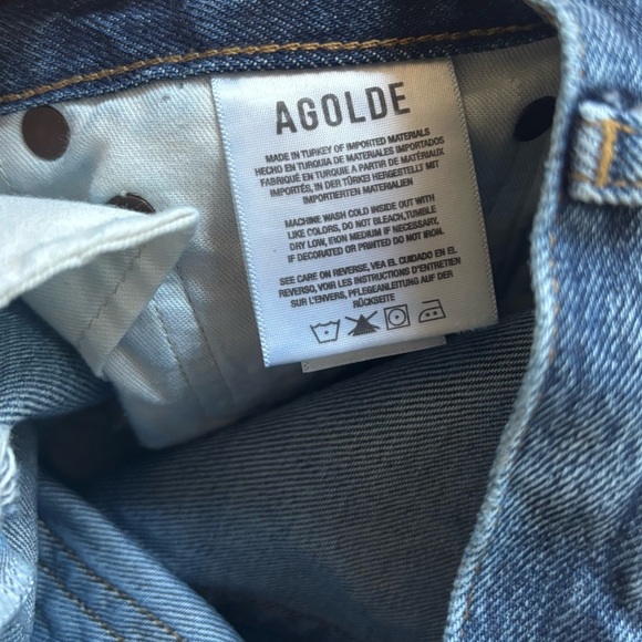 AGOLDE Parker 100% Regenerative Cotton Denim Cutoff Shorts, Size 25 - Picture 10 of 15